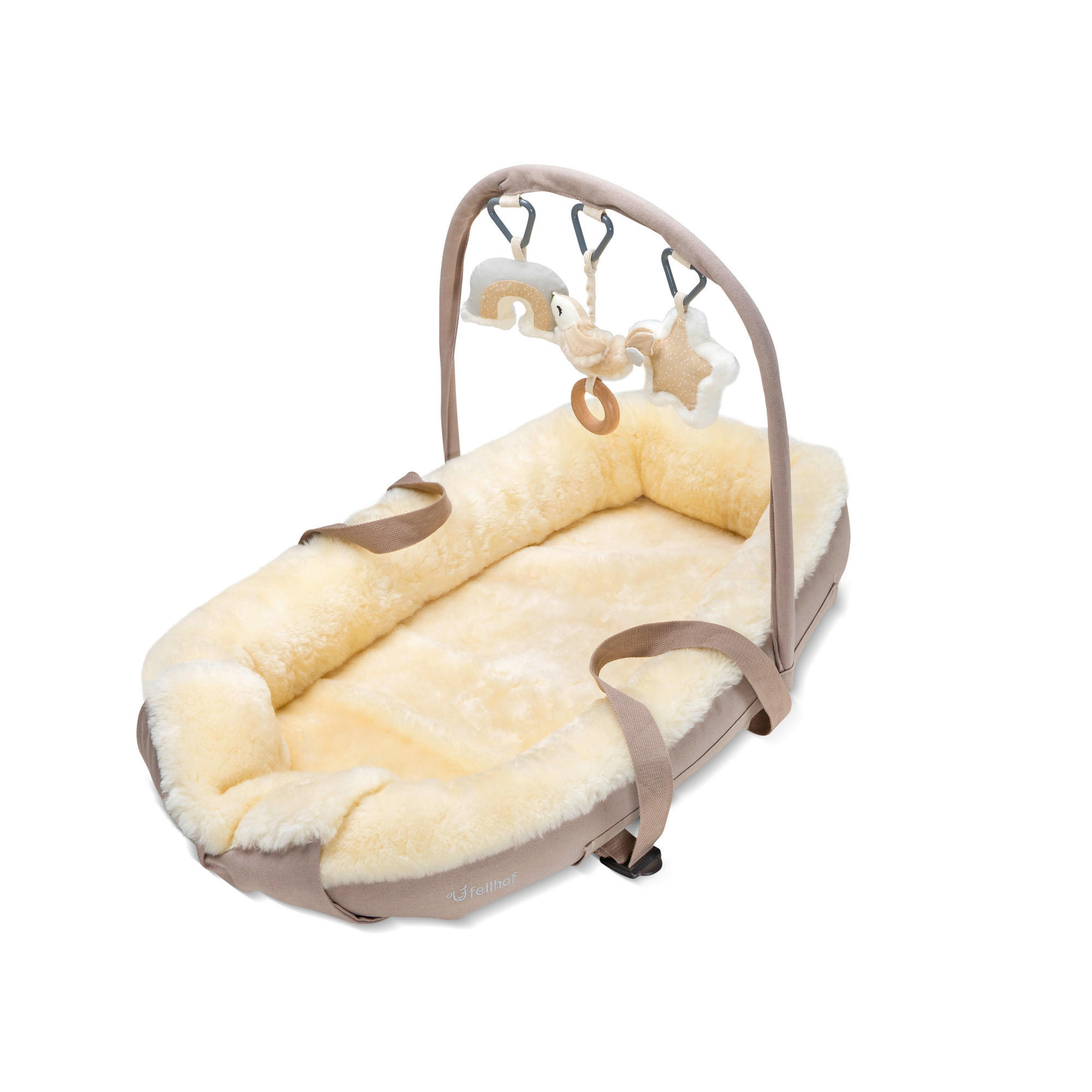 KUSCHELNEST Grünschnabel  80/50/10 cm   - Beige/Cappuccino, Basics, Fell (80/50/10cm)
