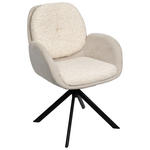 ARMLEHNSTUHL  in Eisen Webstoff  - Beige/Schwarz, Design, Textil/Metall (59/90/64cm) - Linea Natura