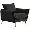 SESSEL Webstoff Schwarz    - Schwarz, Design, Textil/Metall (96/84/100cm) - Livetastic