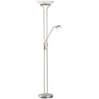 LED-GOLVLAMPA Pool 32/182 cm    - vit/nickelfärgad, Design, metall/glas (32/182cm) - Fischer & Honsel