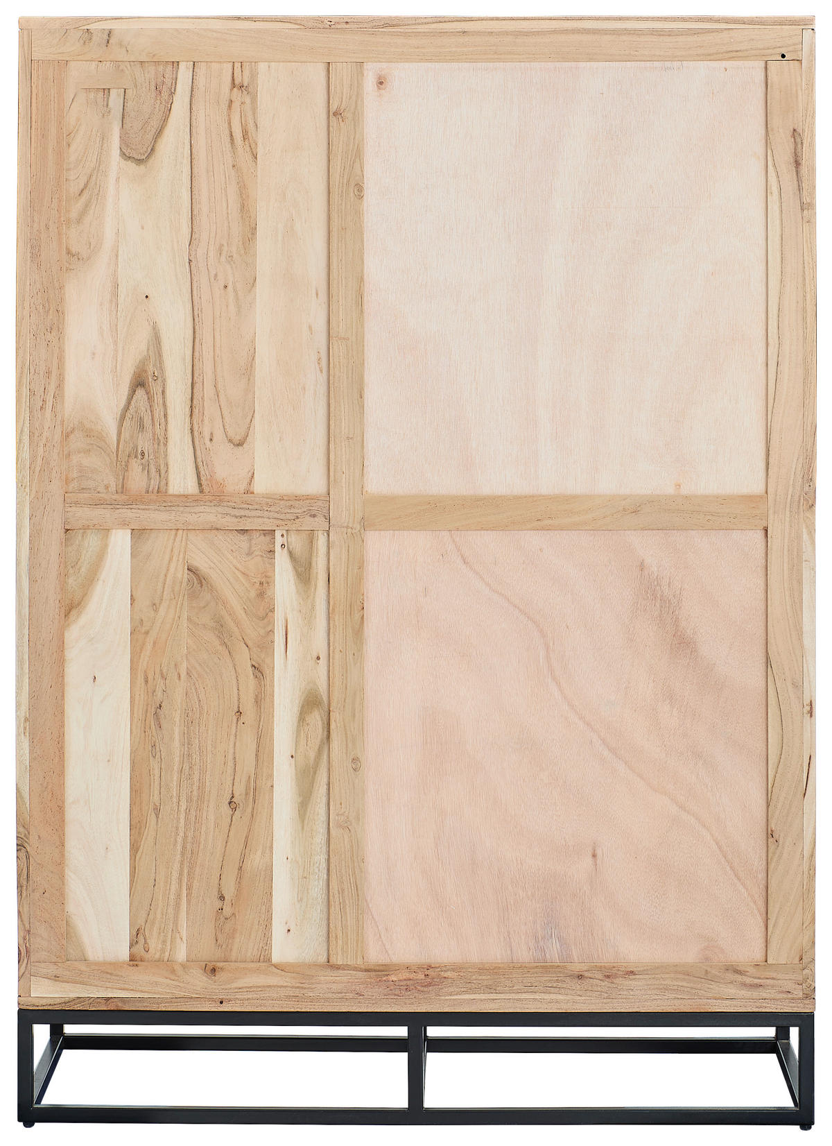 HIGHBOARD  105/146/41,5 cm 2 Schublade(n)  - Schwarz/Naturfarben, Design, Glas/Holz (105/146/41,5cm) - Livetastic