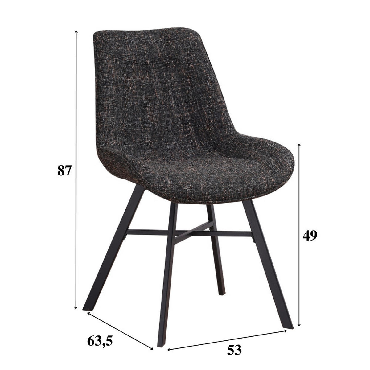 SADA ŽIDLÍ 2 kusy - černá, Design, textil (53/87/63cm) - MID.YOU