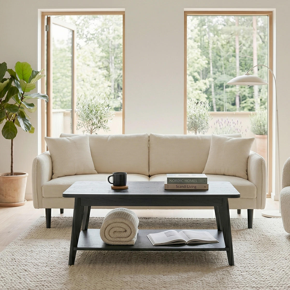 COUCHTISCH in Holzwerkstoff 110/55/39,7 cm  - Eichefarben/Schwarz, MODERN, Holzwerkstoff (110/55/39,7cm) - MID.YOU