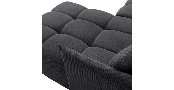 ECKSOFA Anthrazit Plüsch Zierkissen, Rückenkissen, Bettkasten, Schlaffunktion, Rücken echt, Liegefläche im Originalstoff  - Anthrazit/Schwarz, KONVENTIONELL, Kunststoff/Textil (253/192cm) - Carryhome