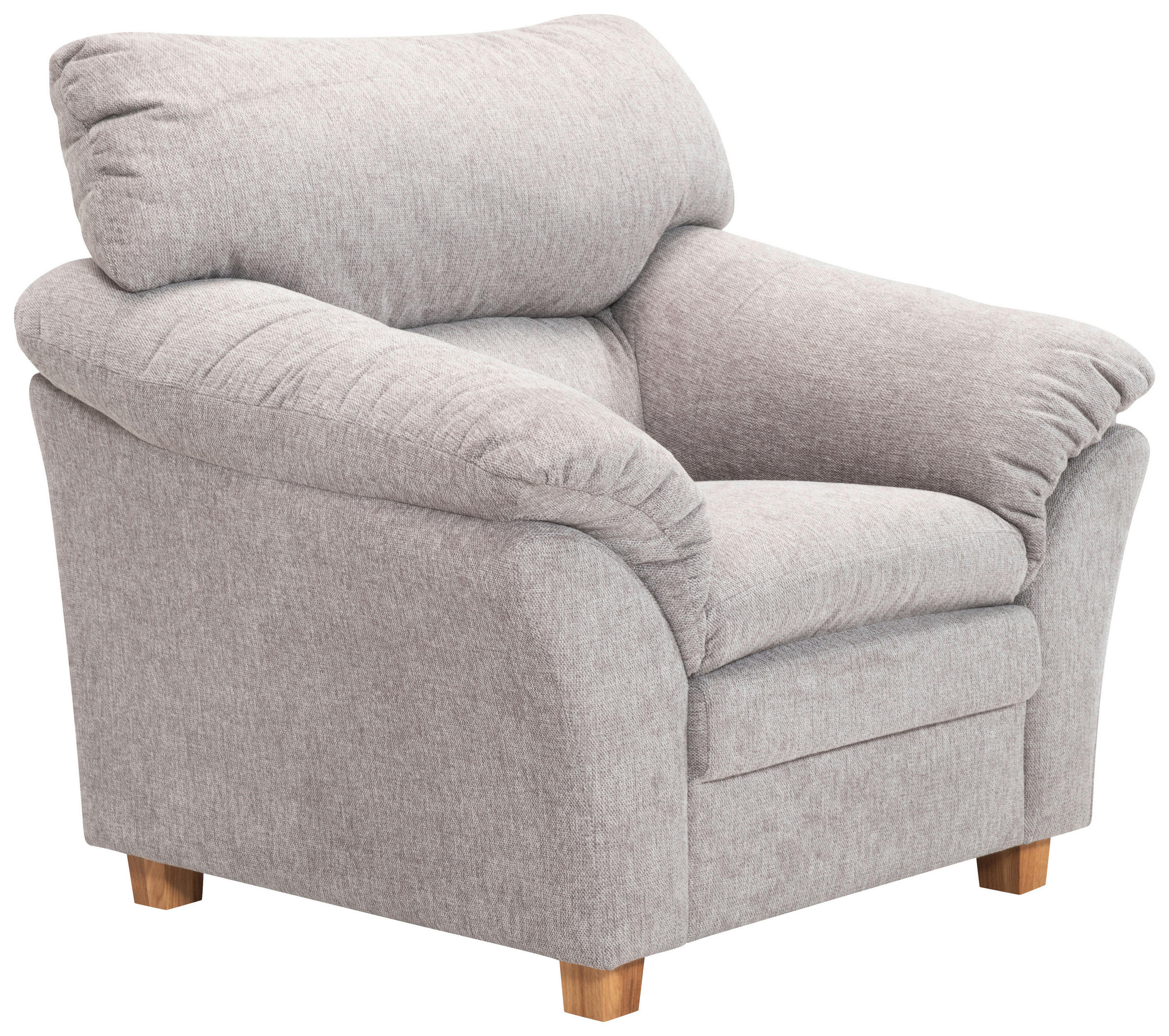 SESSEL Flachgewebe Hellgrau    - Eichefarben/Hellgrau, MODERN, Holz/Textil (103/100/92cm) - Livetastic