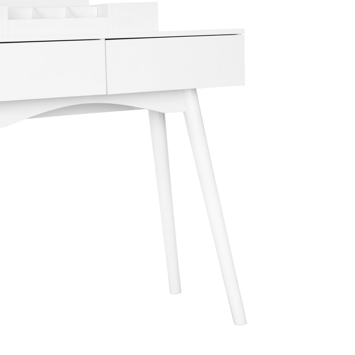 SCHMINKTISCH80/40/139 cm, Weiss  - Weiss, Trend, Glas/Holz (80/40/139cm) - Carryhome