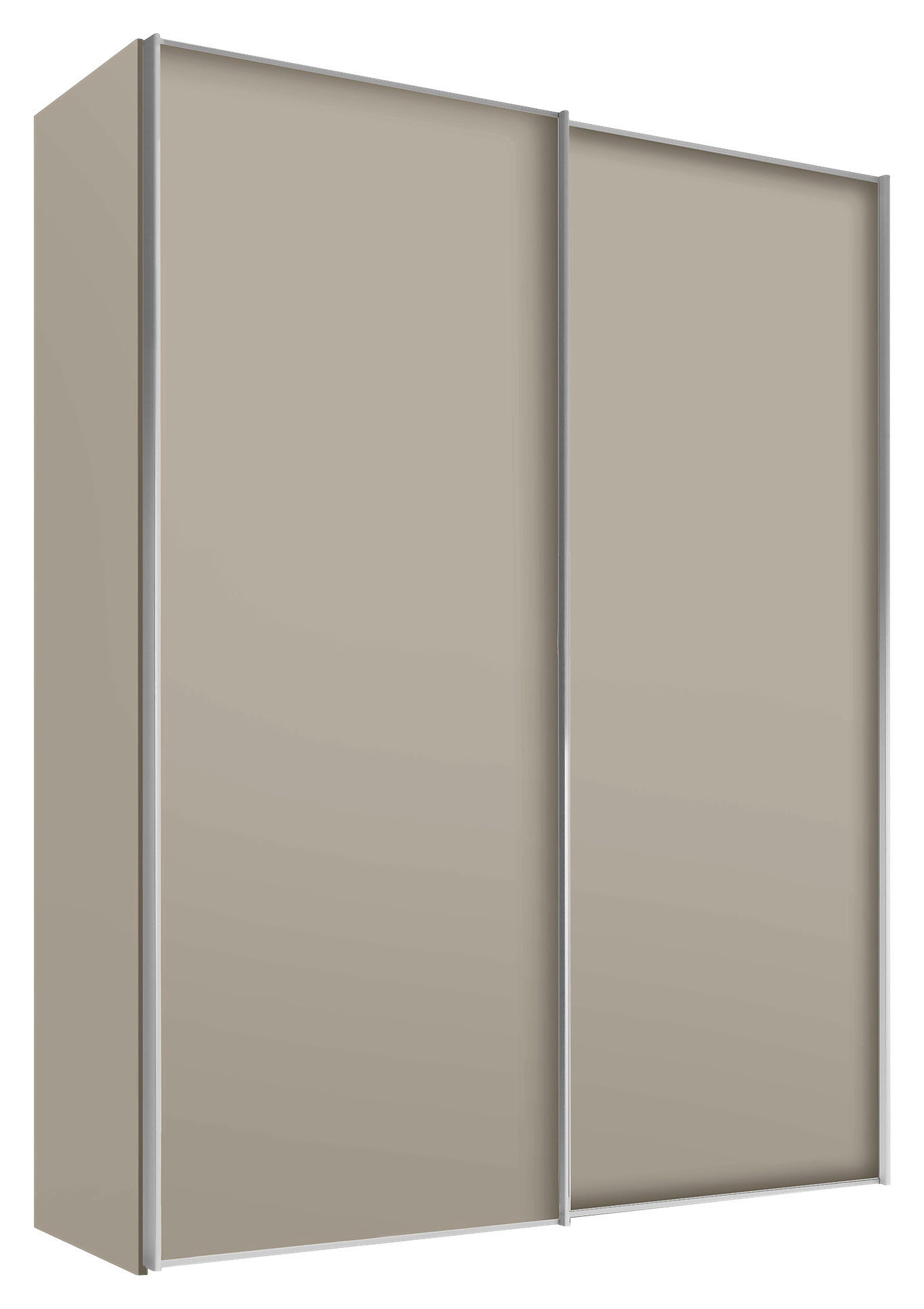 SCHWEBETÜRENSCHRANK  in Sandfarben  - Sandfarben/Alufarben, Design, Holzwerkstoff/Metall (188/222/68cm) - Moderano