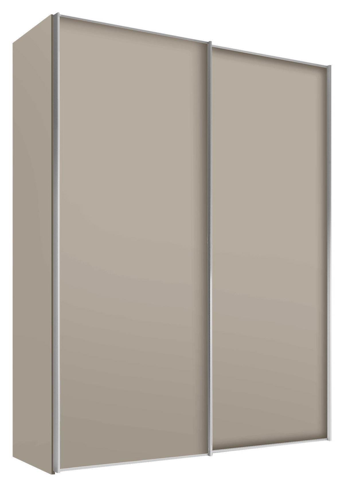 SCHWEBETÜRENSCHRANK in Sandfarben  - Sandfarben/Alufarben, Design, Holzwerkstoff/Metall (167/222/68cm) - Moderano