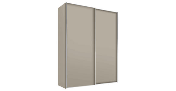 SCHWEBETÜRENSCHRANK  in Sandfarben  - Sandfarben/Alufarben, Design, Holzwerkstoff/Metall (225/222/68cm) - Moderano