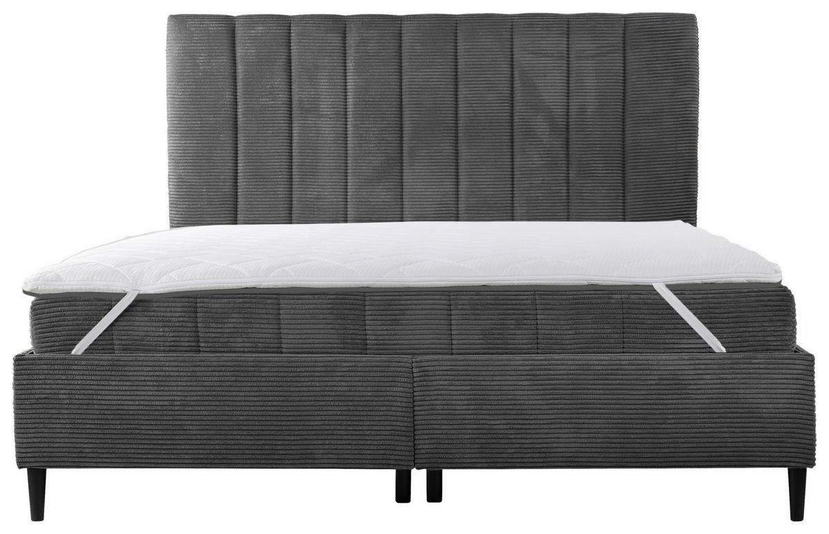 POLSTERBETT Matratze, Lattenrost 180/200 cm  in Grau  - Creme/Schwarz, LIFESTYLE, Holz/Textil (180/200cm) - Livetastic