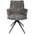 ARMLEHNSTUHL  in Eisen Jacquard  - Schwarz/Weiß, Design, Textil/Metall (59/89,5/63cm) - Novel