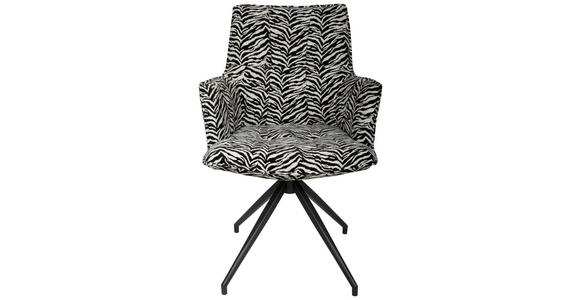 ARMLEHNSTUHL in Eisen Jacquard - Schwarz/Weiß, Design, Textil/Metall (59/89,5/63cm) - Novel