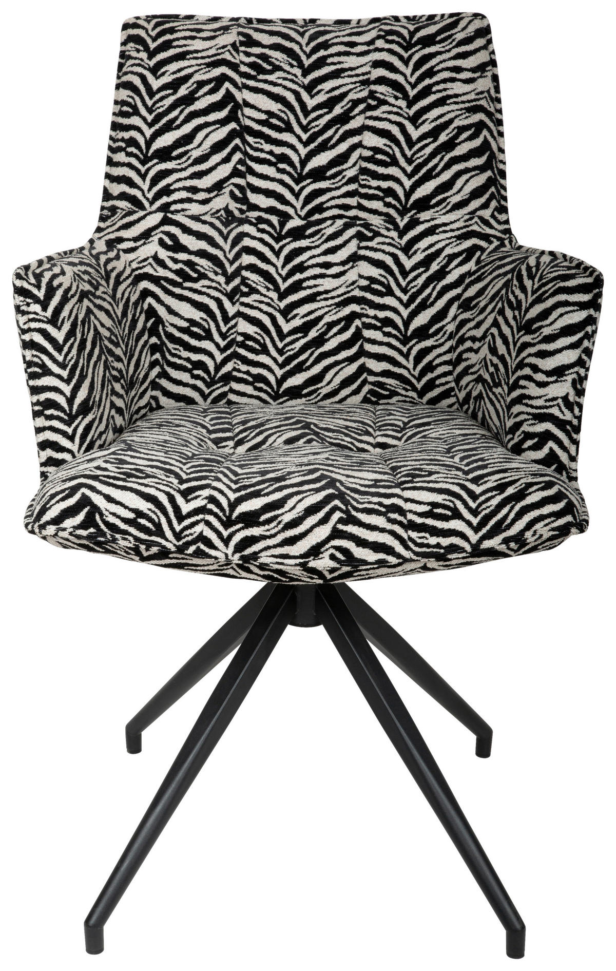 ARMLEHNSTUHL  in Eisen Jacquard  - Schwarz/Weiß, Design, Textil/Metall (59/89,5/63cm) - Novel