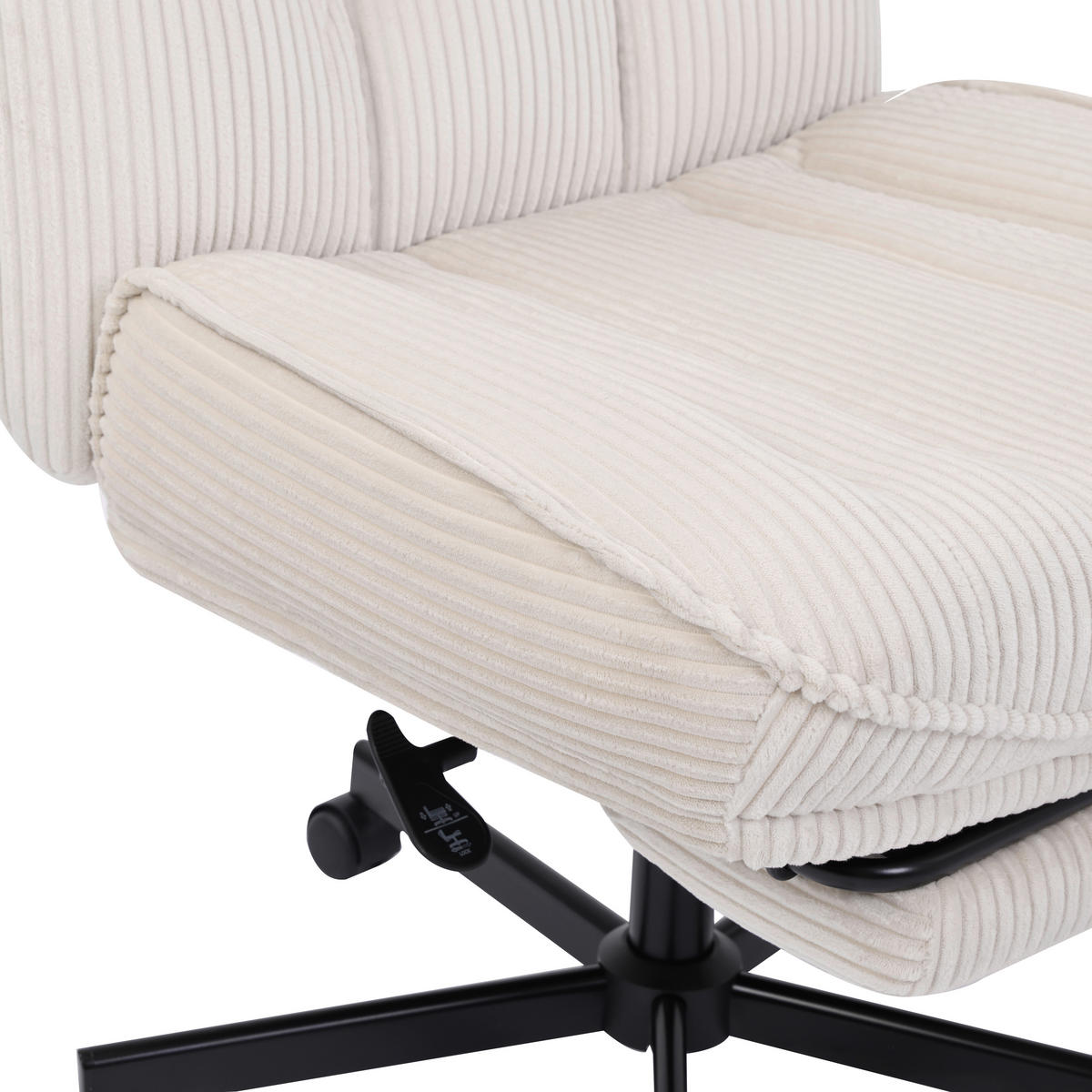 DREHSTUHL Cord Schwarz, Beige  - Beige/Schwarz, Design, Kunststoff/Textil (67/84,5/92,5/74cm) - Stylife