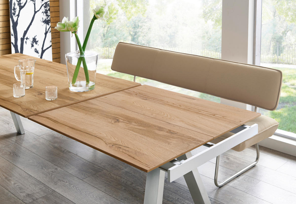 ESSTISCH in Holz, Metall 190-290/100/75 cm  - Edelstahlfarben/Eichefarben, KONVENTIONELL, Holz/Metall (190-290/100/75cm) - Venjakob