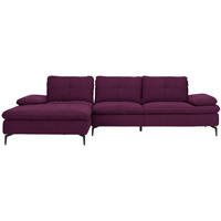 ECKSOFA in Webstoff Violett  - Violett/Schwarz, Design, Textil/Metall (179/301cm) - Chilliano