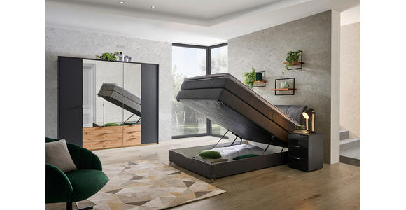 BOXSPRINGBETT 140/200 cm in Anthrazit - Anthrazit, KONVENTIONELL, Textil (140/200cm) - Carryhome