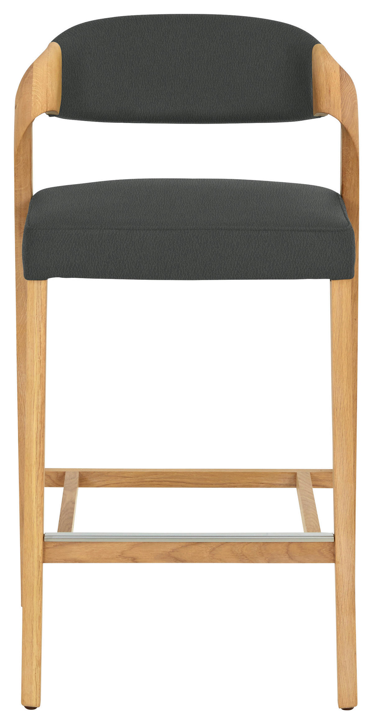 TRESENSTUHL in Anthrazit, Eichefarben  - Eichefarben/Anthrazit, Natur, Leder/Holz (51/93/49cm) - Voglauer