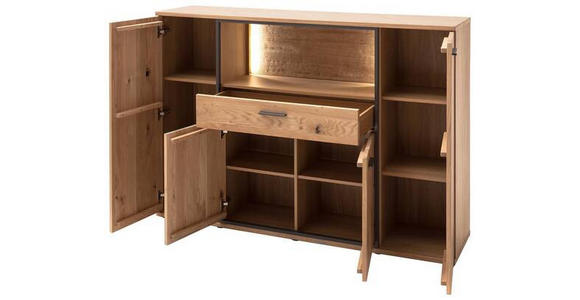 SIDEBOARD  in 165/115/37 cm  - Eichefarben/Anthrazit, KONVENTIONELL, Holz/Holzwerkstoff (165/115/37cm) - Landscape