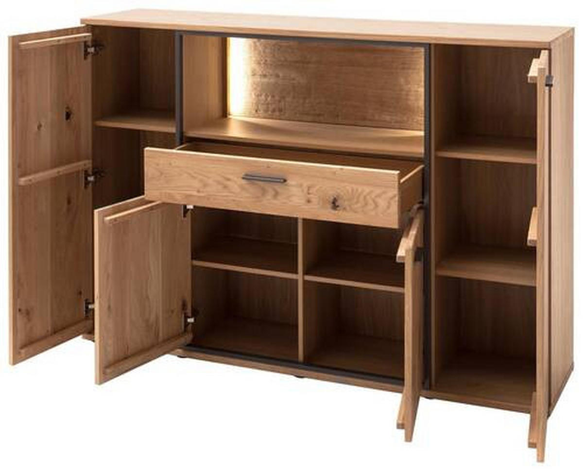 SIDEBOARD Anthrazit, Eichefarben  165/115/37 cm  - Eichefarben/Anthrazit, Konventionell, Holz/Holzwerkstoff (165/115/37cm) - Landscape