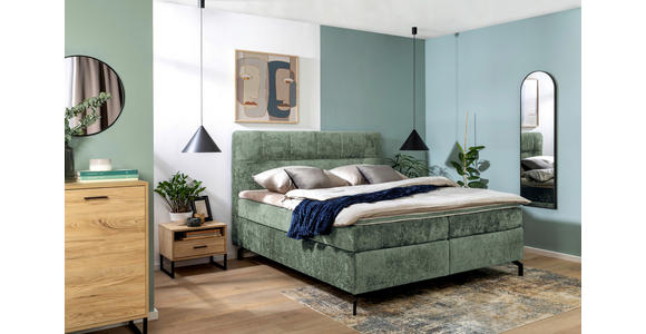 BOXSPRINGBETT 180/200 cm in Mintgrün - Schwarz/Mintgrün, Design, Textil/Metall (180/200cm) - Esposa