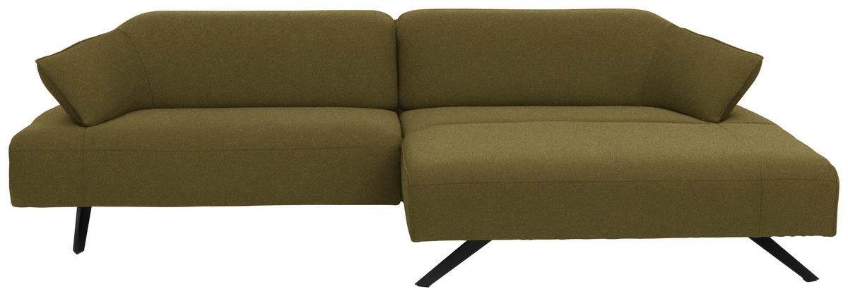 ECKSOFA in Struktur Hellgrün  - Anthrazit/Hellgrün, Design, Textil/Metall (276/165cm) - Himolla
