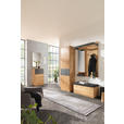 SCHUHSCHRANK 60/105/38 cm  - Eichefarben/Anthrazit, Natur, Glas/Holz (60/105/38cm) - Waldwelt