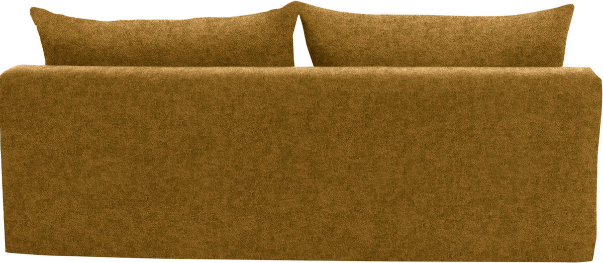 SCHLAFSOFA in Velours Currygelb  - Currygelb/Schwarz, Design, Holz/Textil (213/89/105cm) - Novel