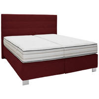 BOXSPRINGBETT 180/200 cm  in Rotbraun  - Rotbraun/Alufarben, KONVENTIONELL, Holzwerkstoff/Textil (180/200cm) - Dieter Knoll