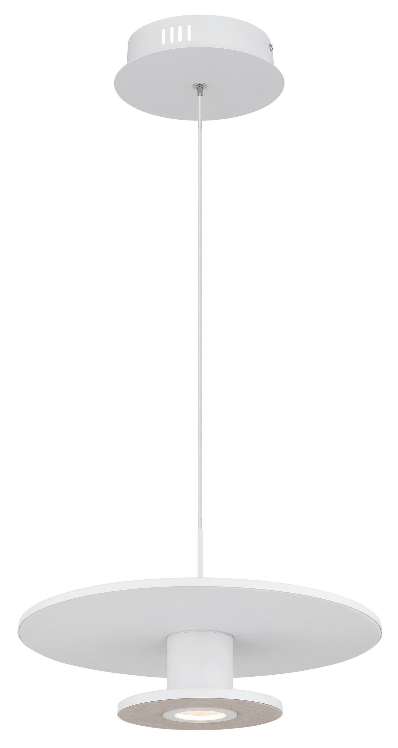ZÁVĚSNÉ LED SVÍTIDLO, 38/150 cm  - bílá/světle šedá, Basics, kov/textil (38/150cm) - Globo