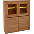 HIGHBOARD Kernbuche furniert, massiv foliert, geölt Buchefarben - Buchefarben, KONVENTIONELL, Glas/Holz (118,5/139,6/37,7cm) - Voleo