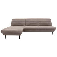 ECKSOFA Looks IX Braun, Beige Webstoff  - Beige/Schwarz, Design, Textil/Metall (168/274cm) - LOOKS by W.Joop
