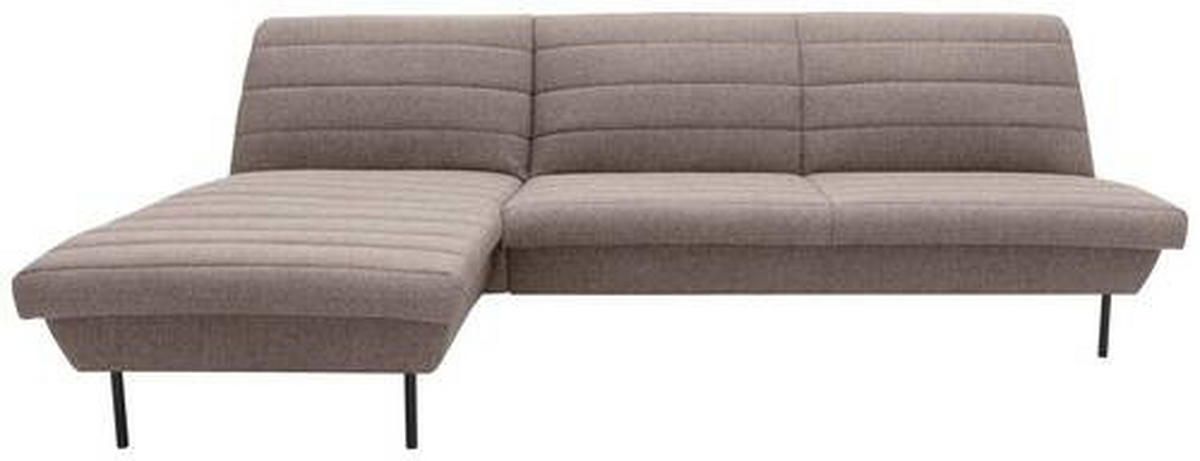 ECKSOFA Looks IX Braun, Beige Webstoff  - Beige/Schwarz, Design, Textil/Metall (168/274cm) - LOOKS by W.Joop