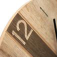 WANDUHR 36 cm   - Kastanieneichefarben/Schwarz, Basics, Holzwerkstoff/Kunststoff (36cm) - Ambia Home