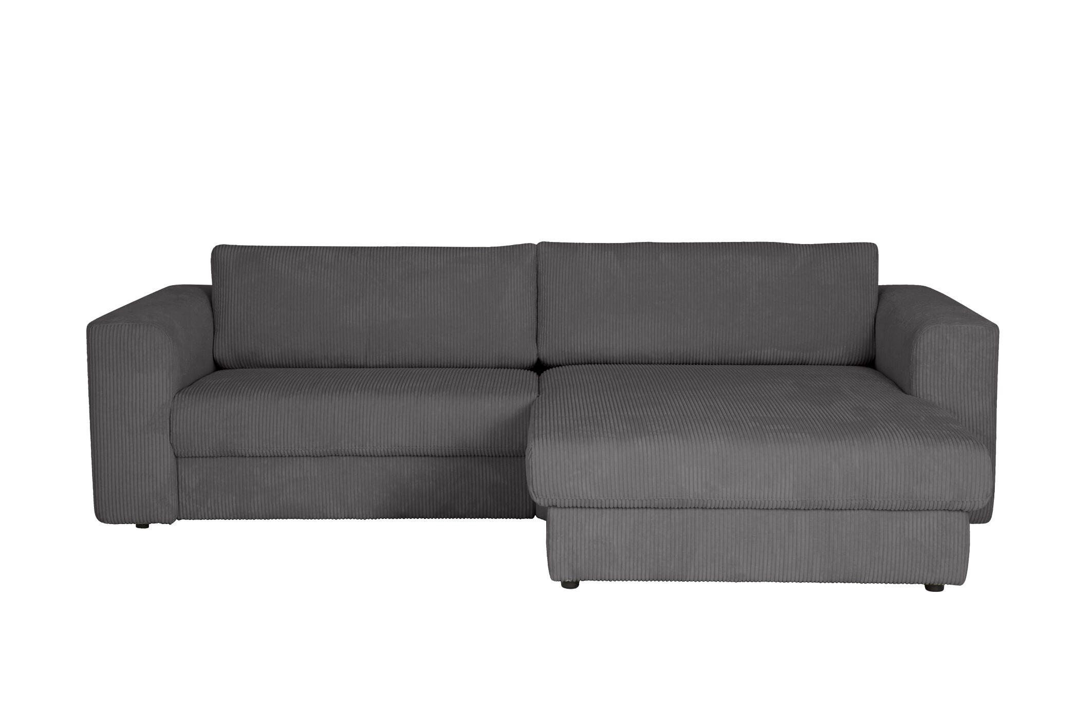 ECKSOFA JOOP Anthrazit Cord  - Anthrazit/Schwarz, KONVENTIONELL, Kunststoff/Textil (269/192cm) - Joop!