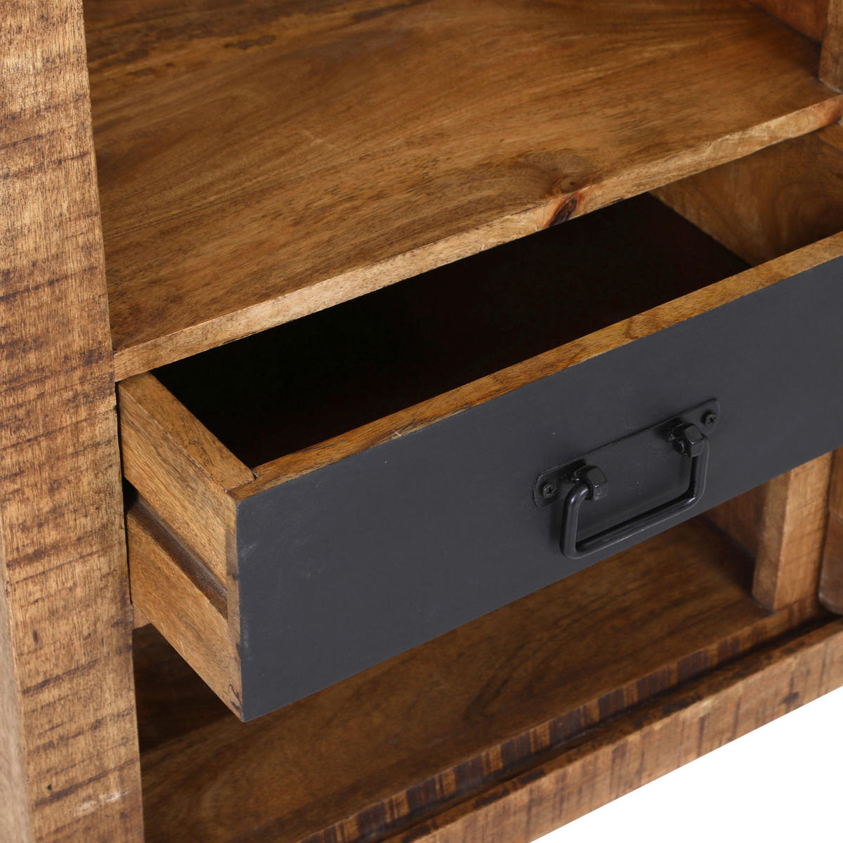 GARDEROBENSCHRANK  in 110/190/40 cm  - Schwarz/Braun, LIFESTYLE, Holz/Metall (110/190/40cm) - Landscape