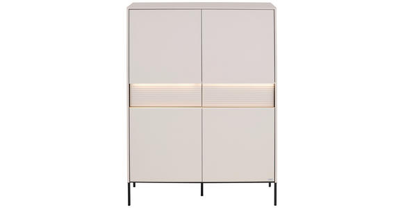 HIGHBOARD  111/150/40 cm 2 Schublade(n)  - Beige/Schwarz, Design, Holzwerkstoff/Metall (111/150/40cm) - Voleo