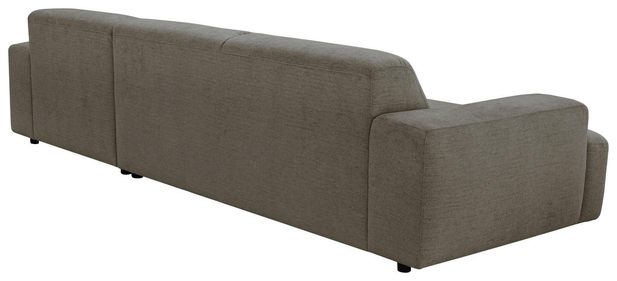 ECKSOFA Beige Chenille Rücken echt  - Beige/Schwarz, MODERN, Kunststoff/Textil (296/185cm) - Hom`in
