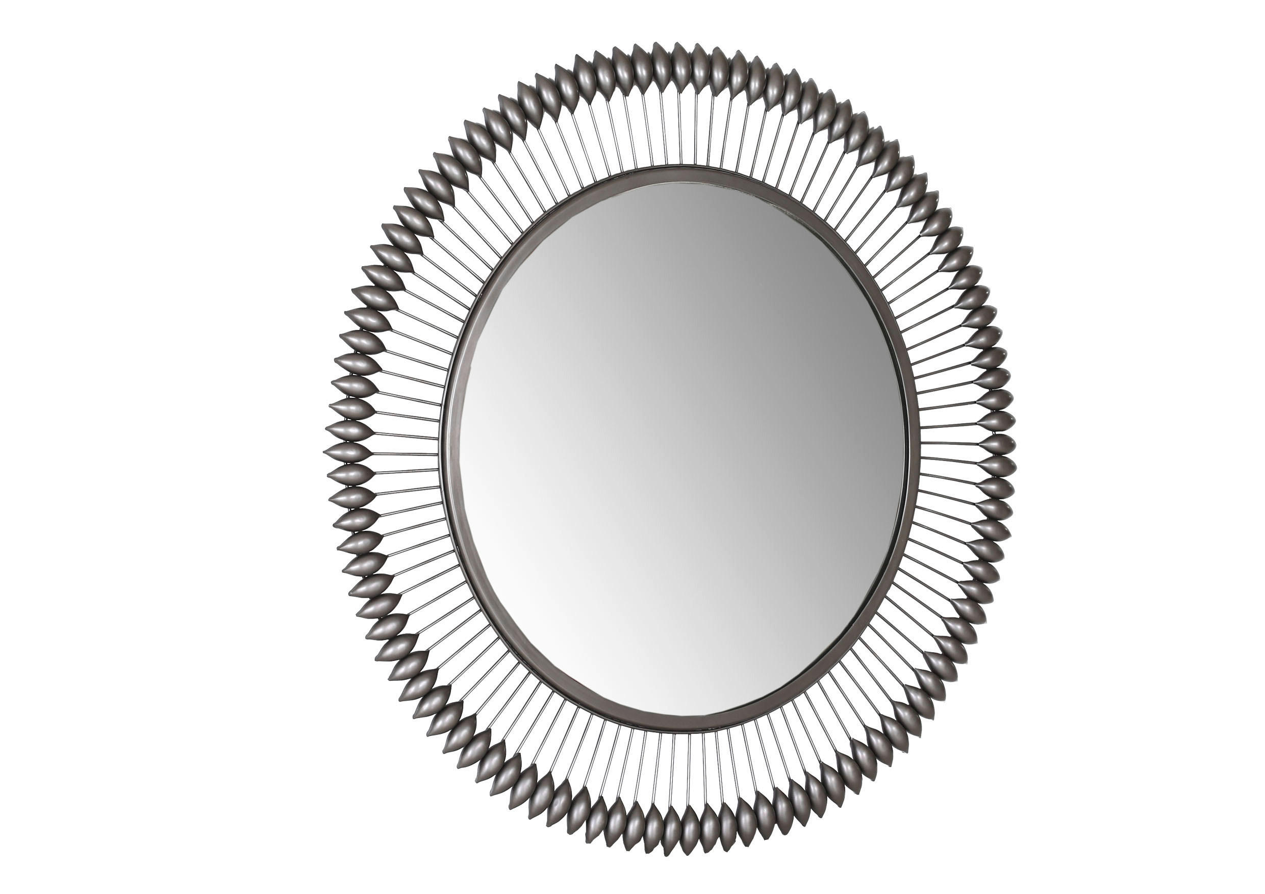 WANDSPIEGEL 90/90/3 cm  - Zinkfarben, Design, Glas/Metall (90/90/3cm)