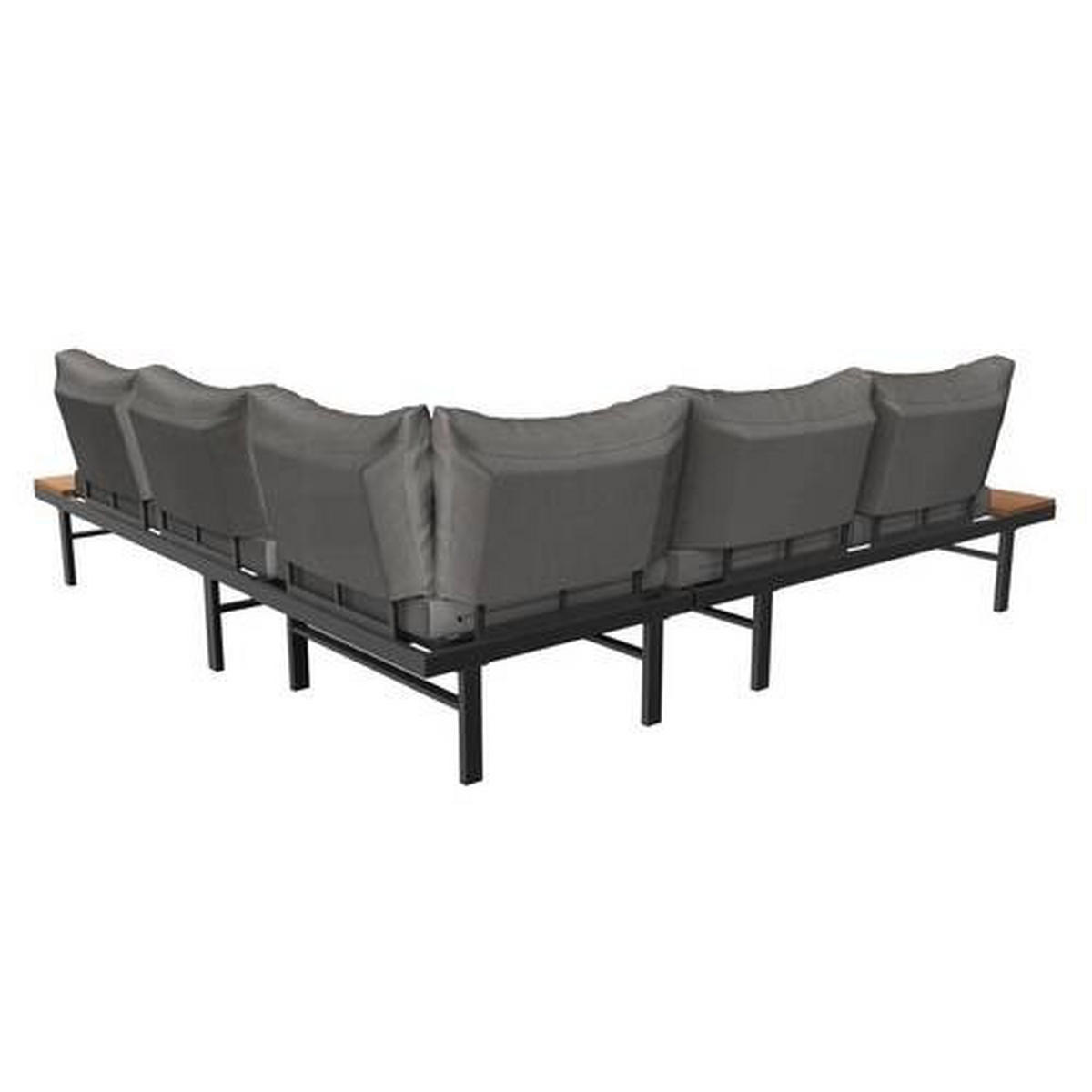 LOUNGE GARNITURA   drvo, metal, staklo  siva    - siva, Design, staklo/drvo - Ambia Garden