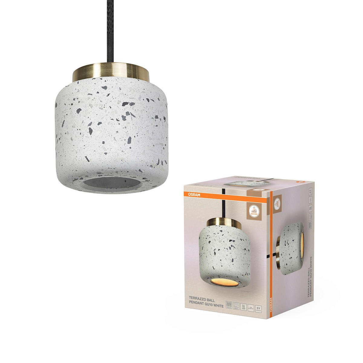 HÄNGELEUCHTE 10/150 cm  - Weiß, Basics, Stein (10/150cm) - Osram