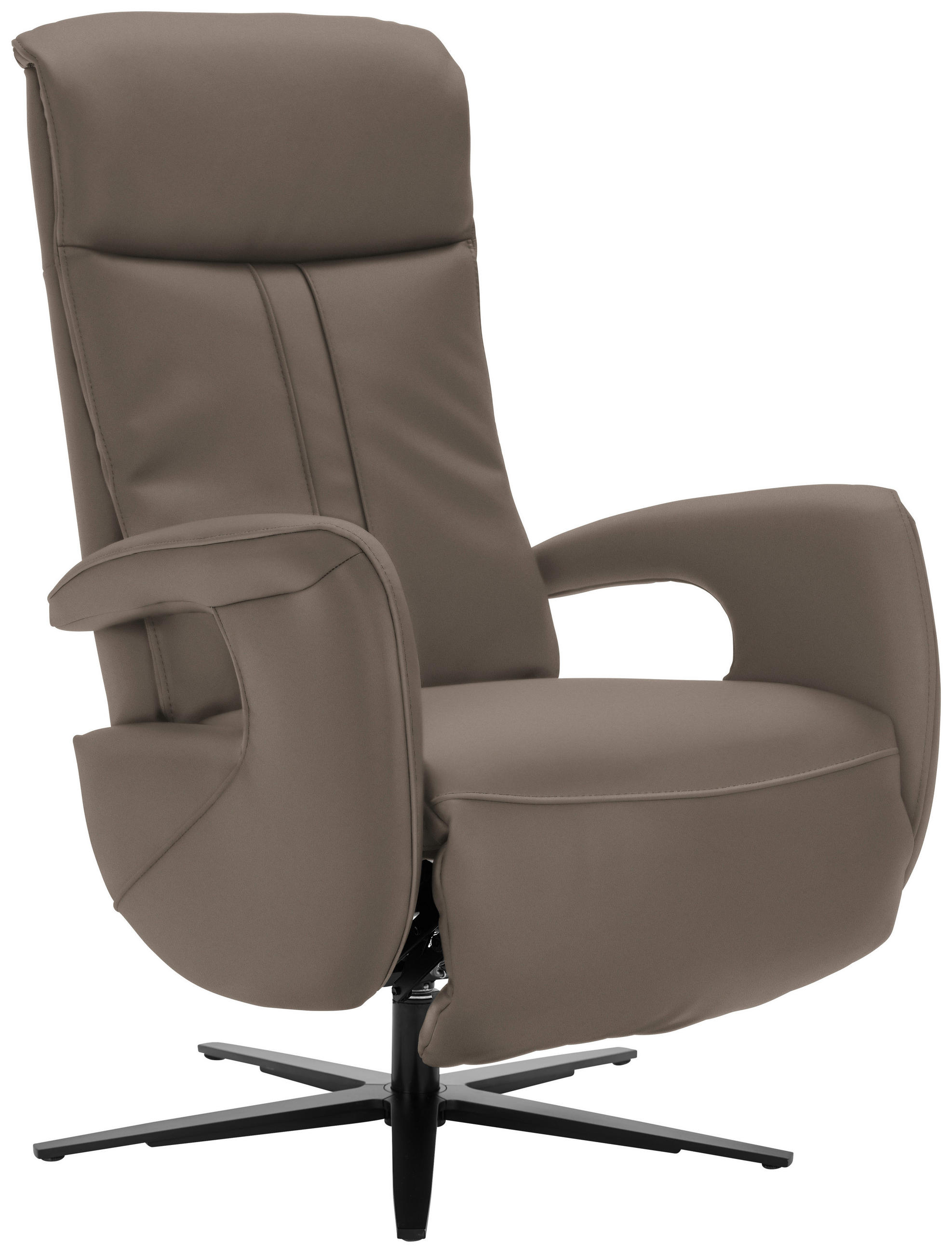 RELAXSESSEL in Leder Braun  - Schwarz/Braun, Design, Leder/Metall (71/112/83cm) - Dieter Knoll