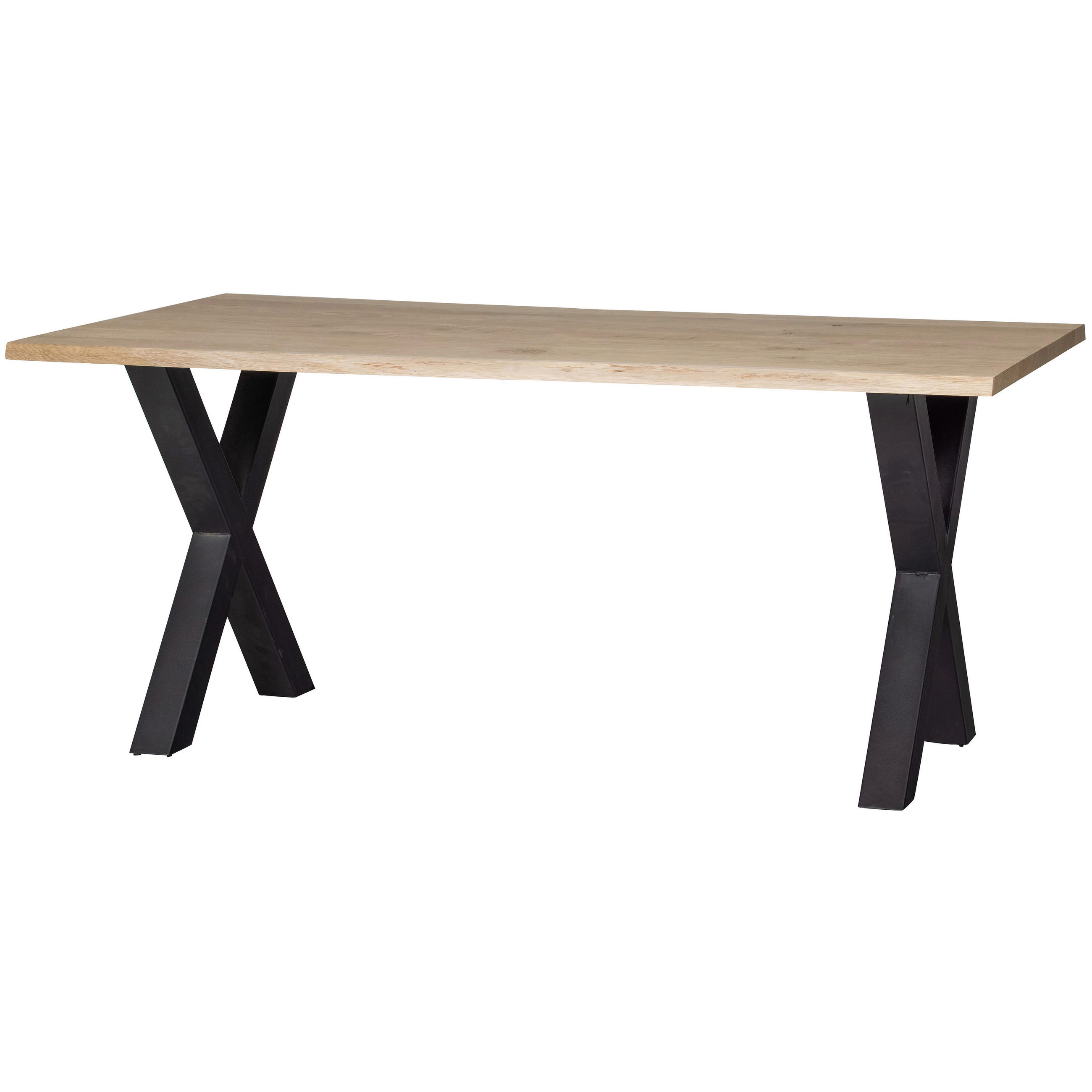 ESSTISCH Eiche massiv rechteckig Eichefarben  - Eichefarben/Schwarz, MODERN, Holz/Metall (180/90/75cm) - Livetastic