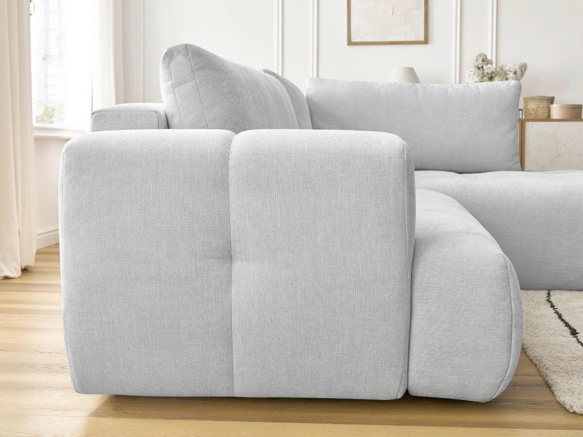 ECKSCHLAFSOFA FUJI Leinenoptik Hellgrau  inkl.  - Hellgrau/Schwarz, MODERN, Kunststoff/Textil (282/204cm)