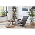 RELAXSESSEL in Leder Grau  - Grau, Design, Leder/Metall (67/108/77cm) - Cantus