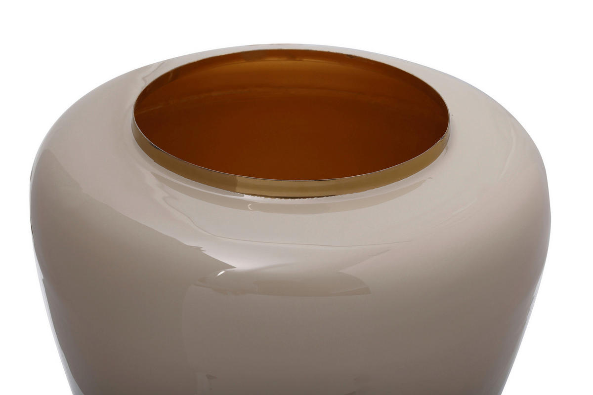VASE 36,5 cm  - Taupe/Goldfarben, Trend, Metall (34/34/36.5cm) - Kayoom