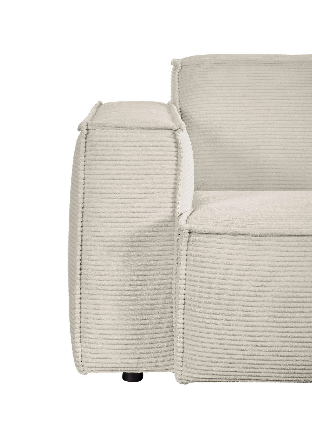 ECKSOFA Creme Cord  - Creme/Schwarz, KONVENTIONELL, Kunststoff/Textil (254/224cm) - Hom`in