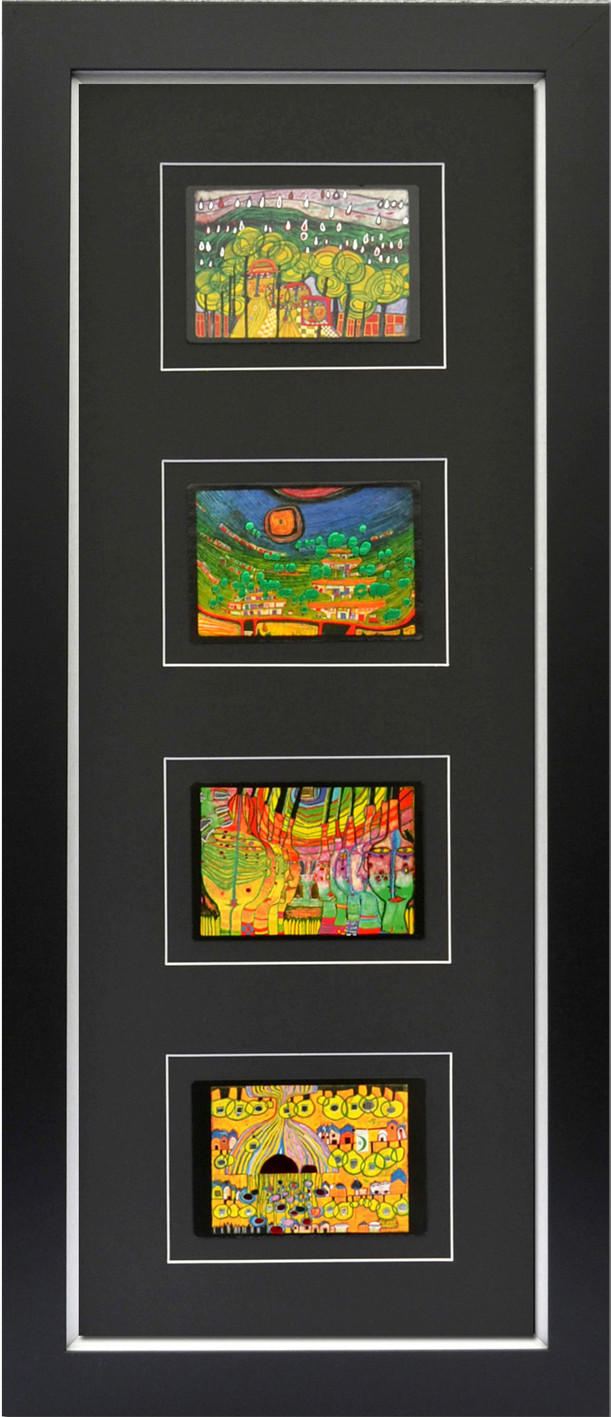 KUNSTDRUCK Hundertwasser Architektur Architektur 2  - Multicolor/Schwarz, Basics, Papier/Holzwerkstoff (45/103,5cm)