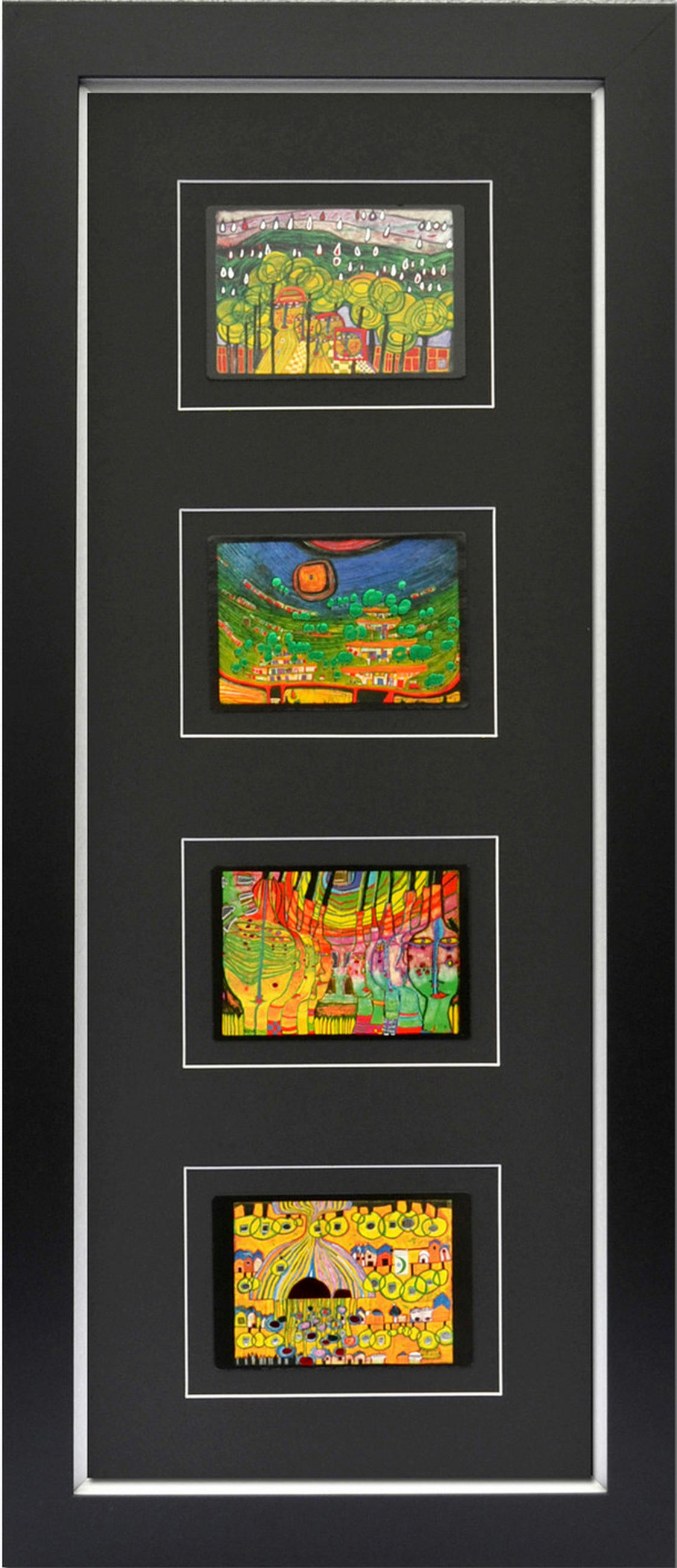 KUNSTDRUCK Hundertwasser Architektur Architektur 2  - Multicolor/Schwarz, Basics, Papier/Holzwerkstoff (45/103,5cm)