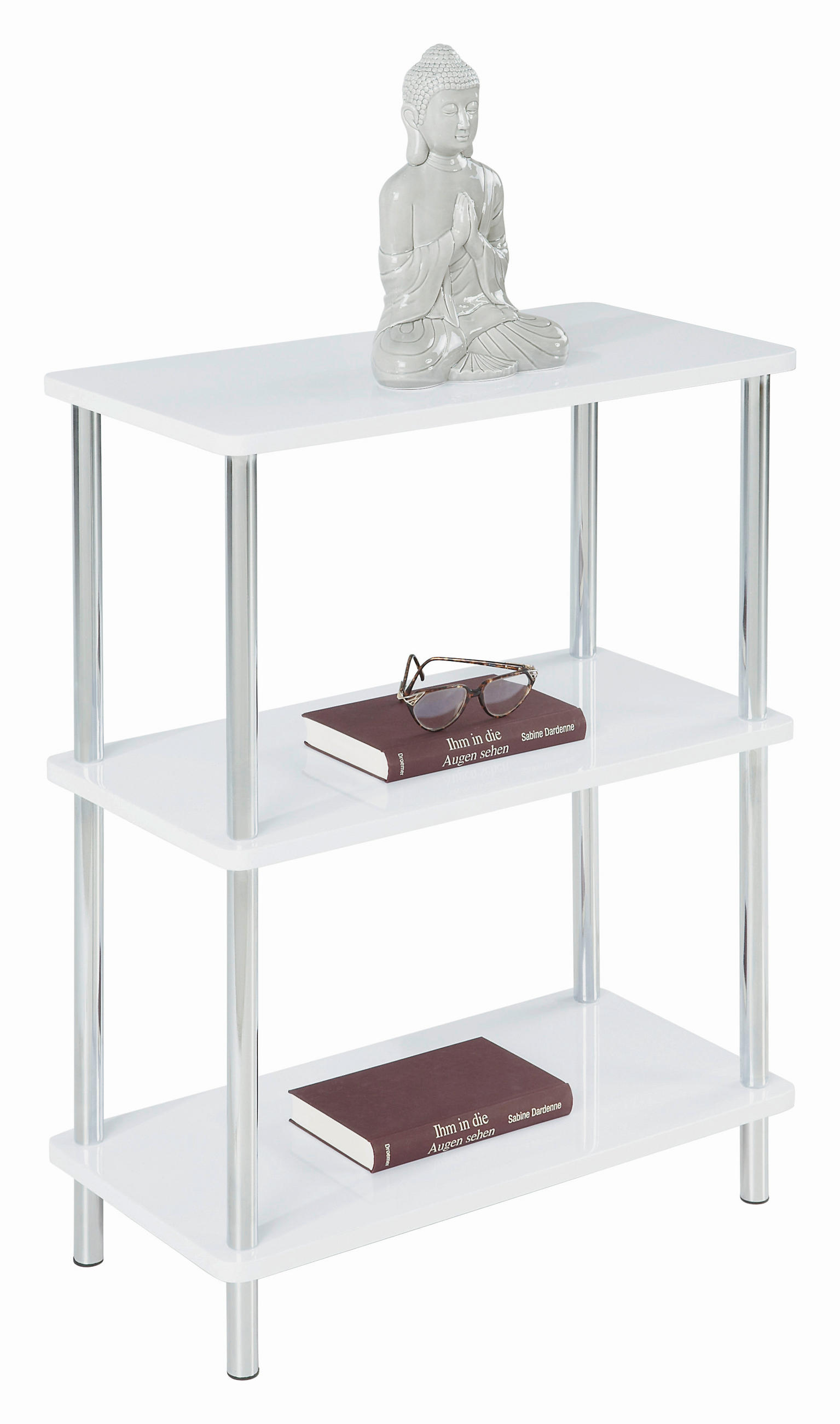 Regal Tim 60 cm Weiß/Chromfarben